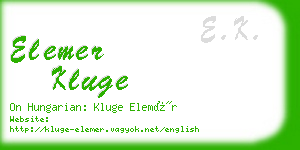 elemer kluge business card